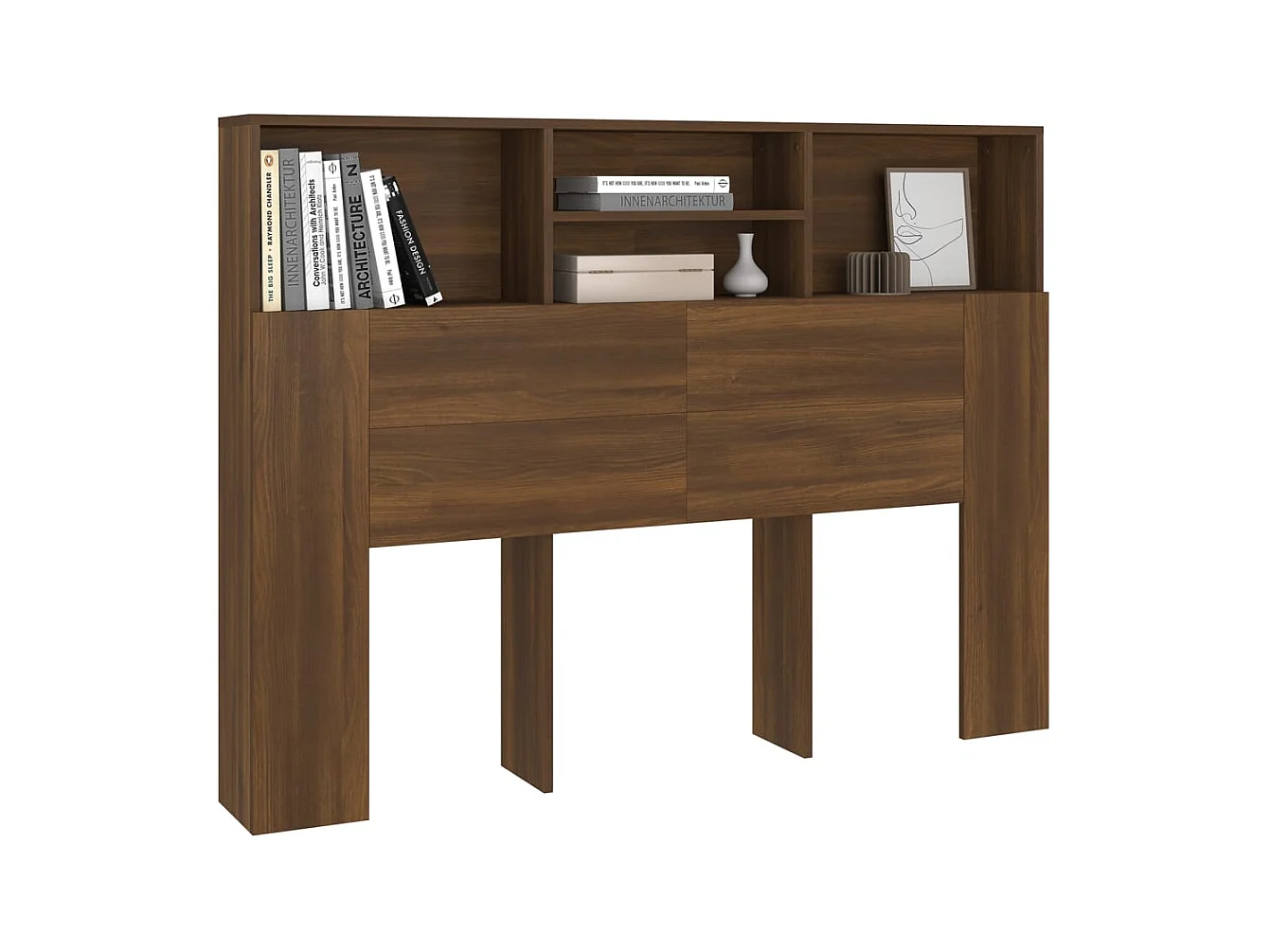 Tête de lit avec effet bois marron 140 x 19 x 103.5 cm TDL0200063
