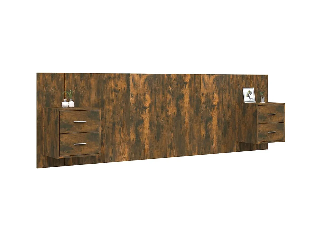 Tête de lit accessoire effet bois marron 160 x 1.5 x 80 cm TDL0205845