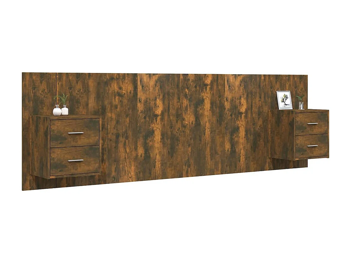 Tête de lit accessoire effet bois marron 160 x 1.5 x 80 cm TDL0205845