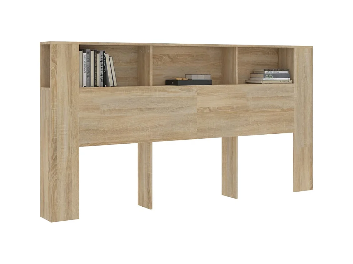 Tête de lit avec effet bois beige 200 x 18.5 x 104.5 cm TDL0200045