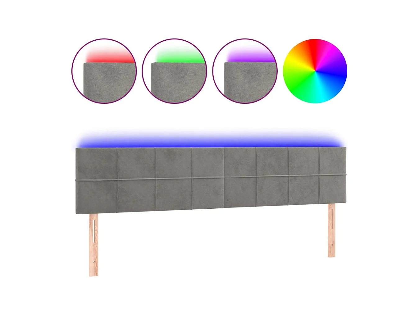 Tête de lit accessoire tissu grise 200 x 5 x 78 cm TDL0201313