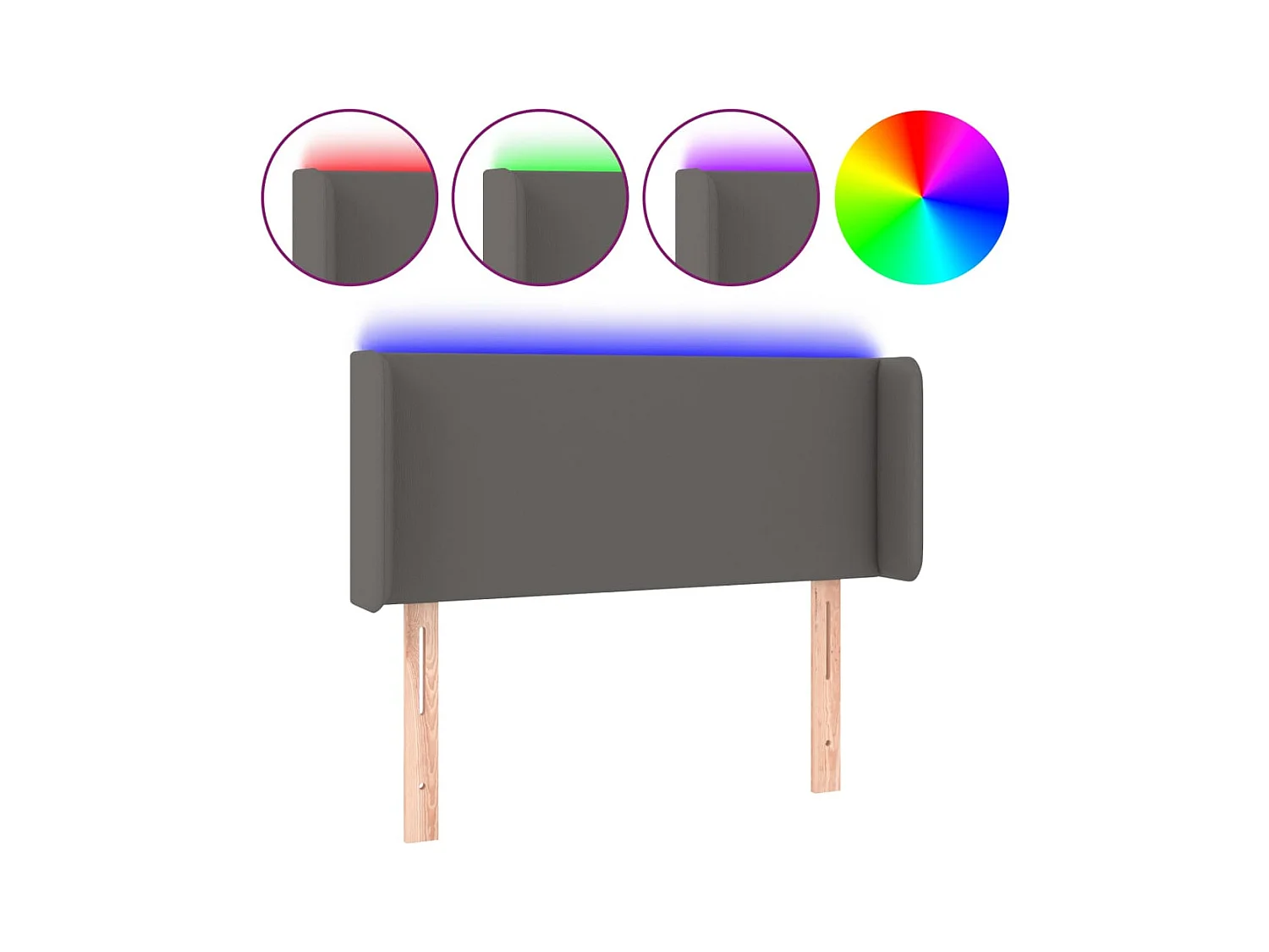 Tête de lit accessoire grise 103 x 16 x 78 cm TDL0201505