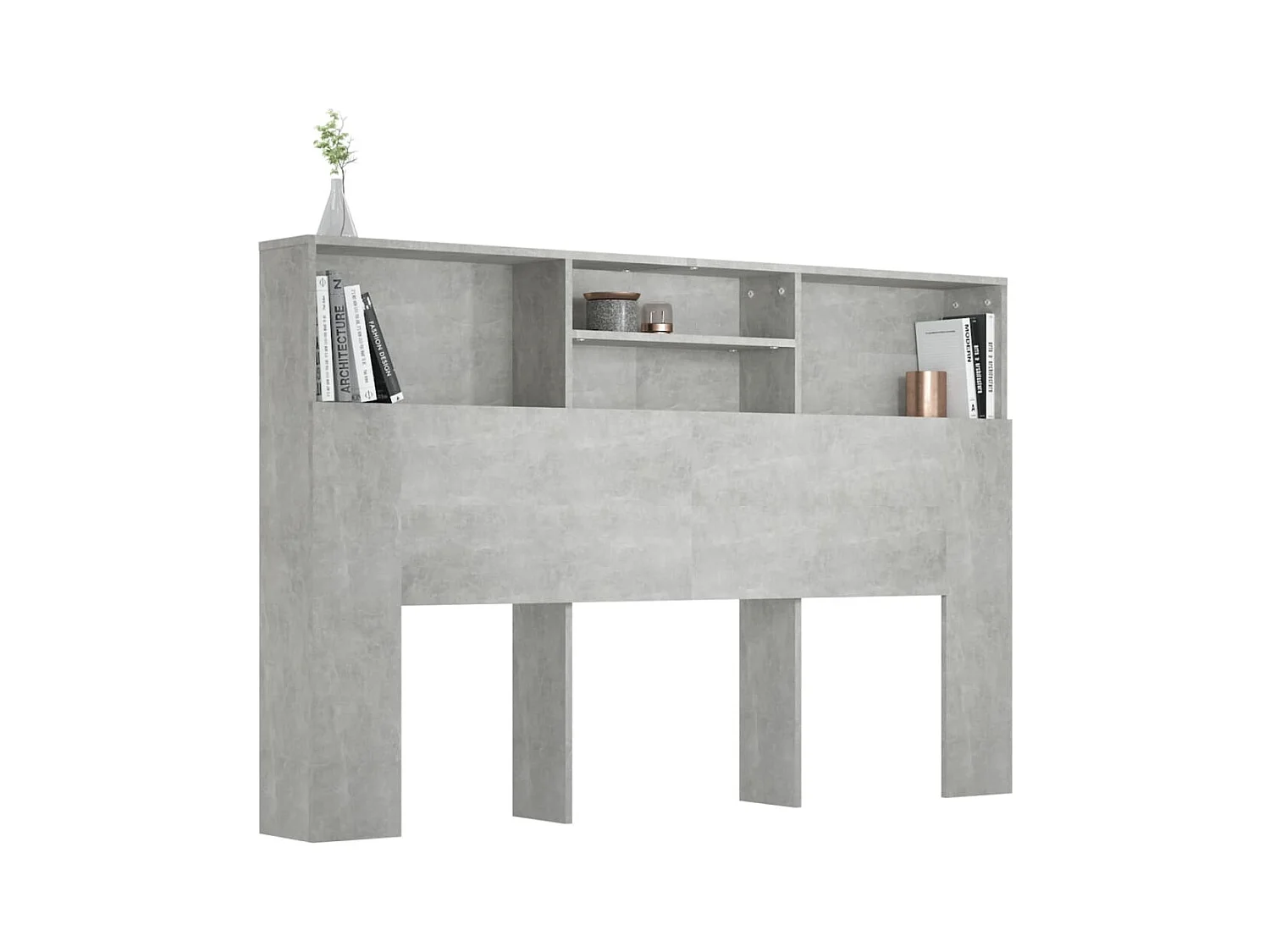 Tête de lit avec effet bois grise 160 x 19 x 103.5 cm TDL0200035