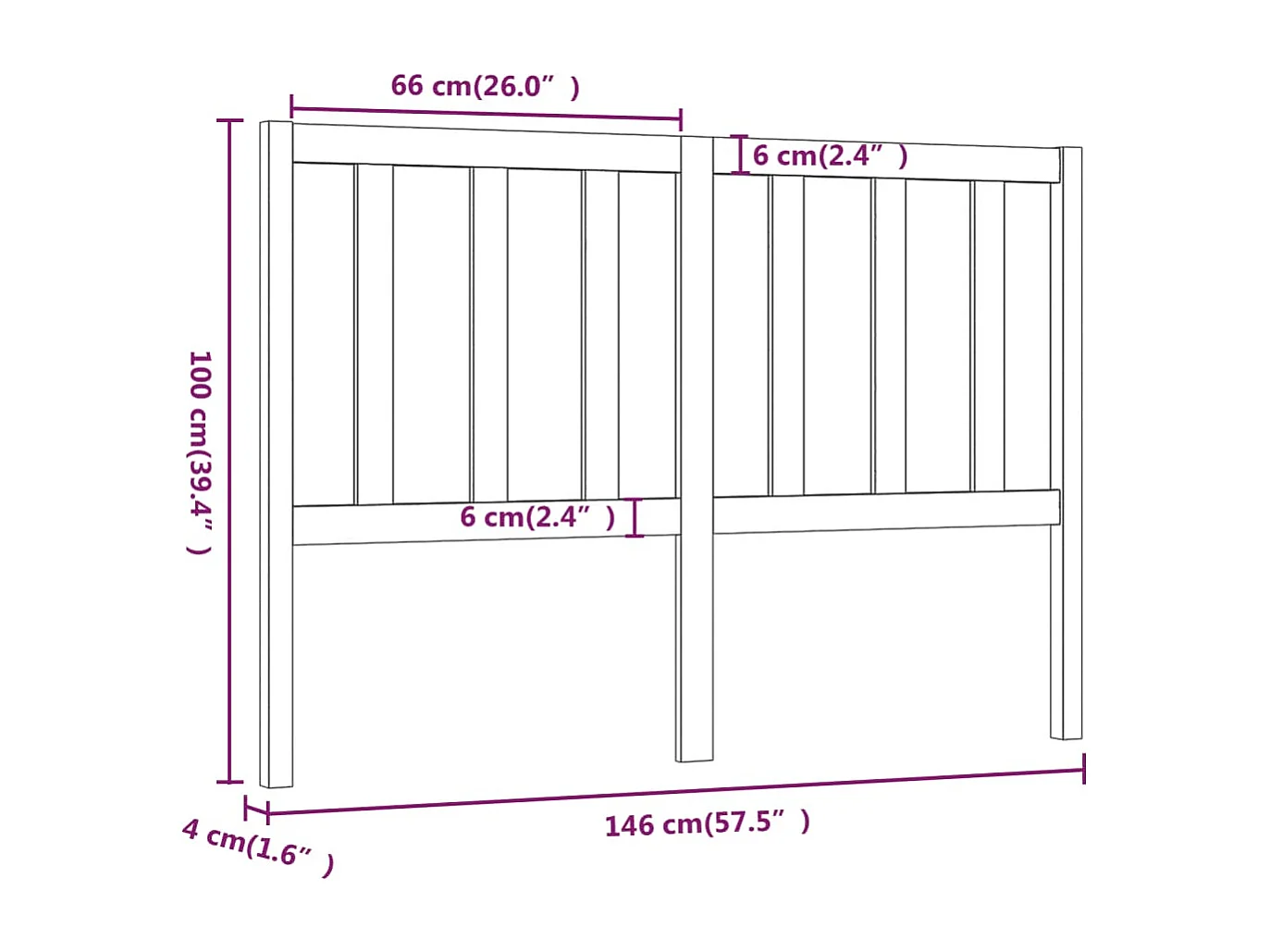 Tête de lit accessoire bois marron 146 x 4 x 100 cm TDL0202271