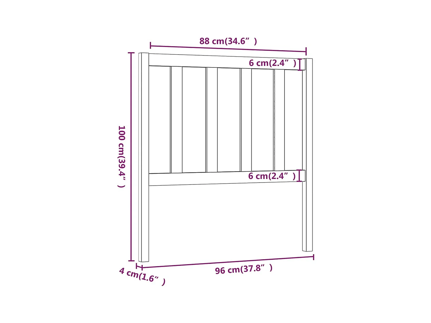 Tête de lit accessoire bois marron 96 x 4 x 100 cm TDL0205879