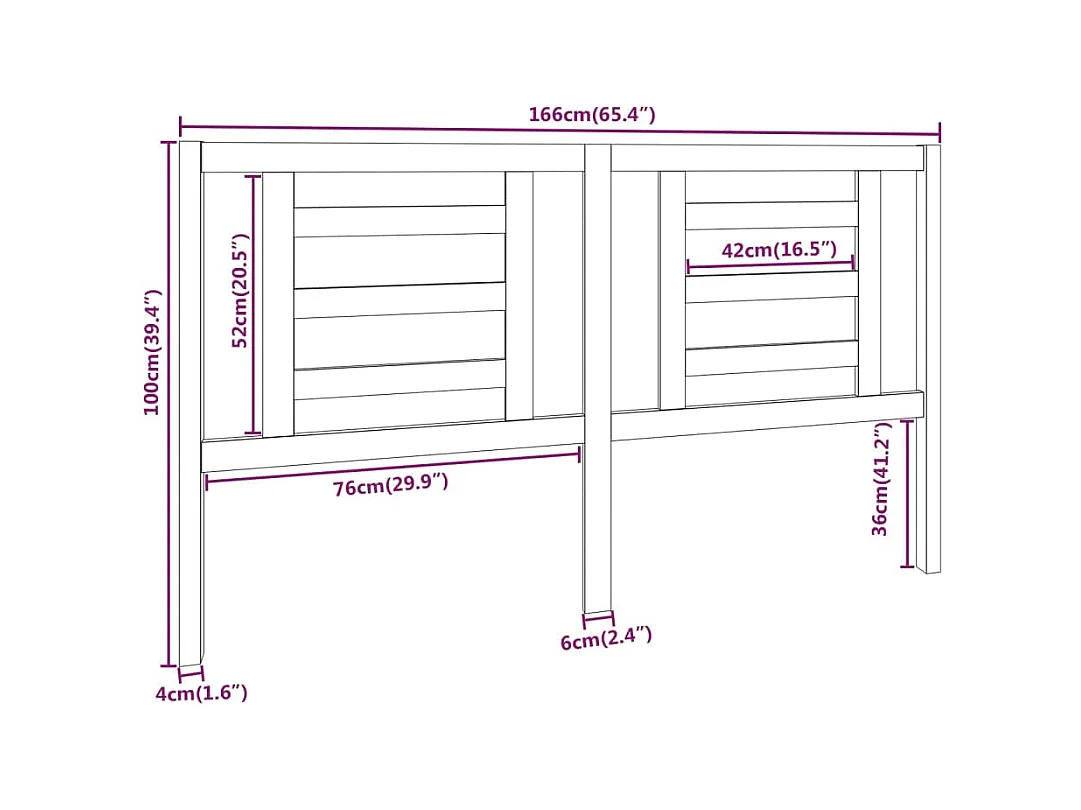 Tête de lit accessoire bois marron 166 x 4 x 100 cm TDL0202942