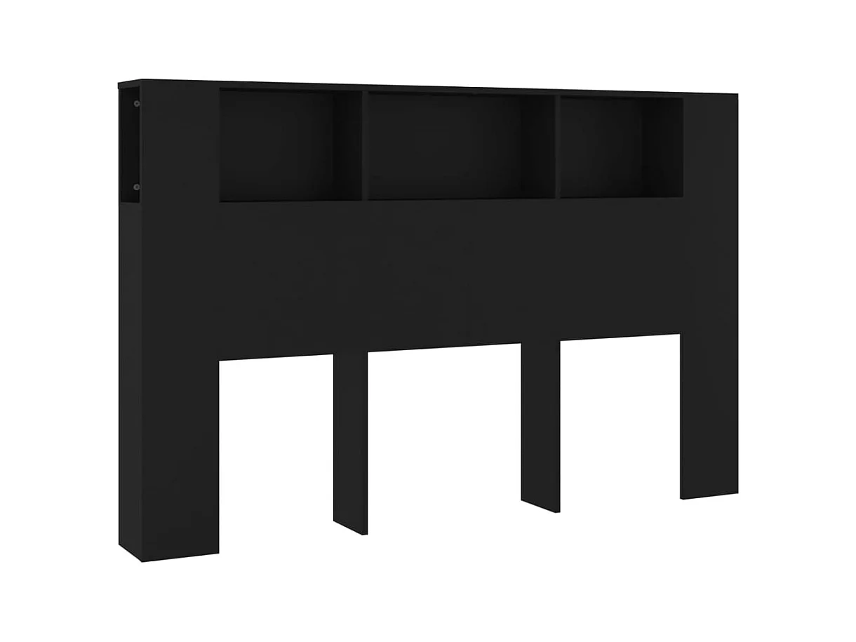 Tête de lit avec effet bois noire 160 x 18.5 x 104.5 cm TDL0200022