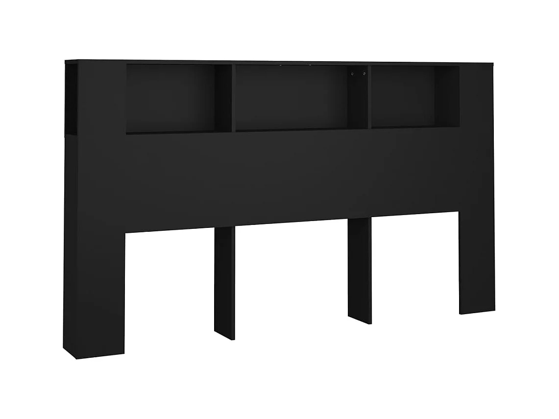 Tête de lit avec effet bois noire 180 x 18.5 x 104.5 cm TDL0200020
