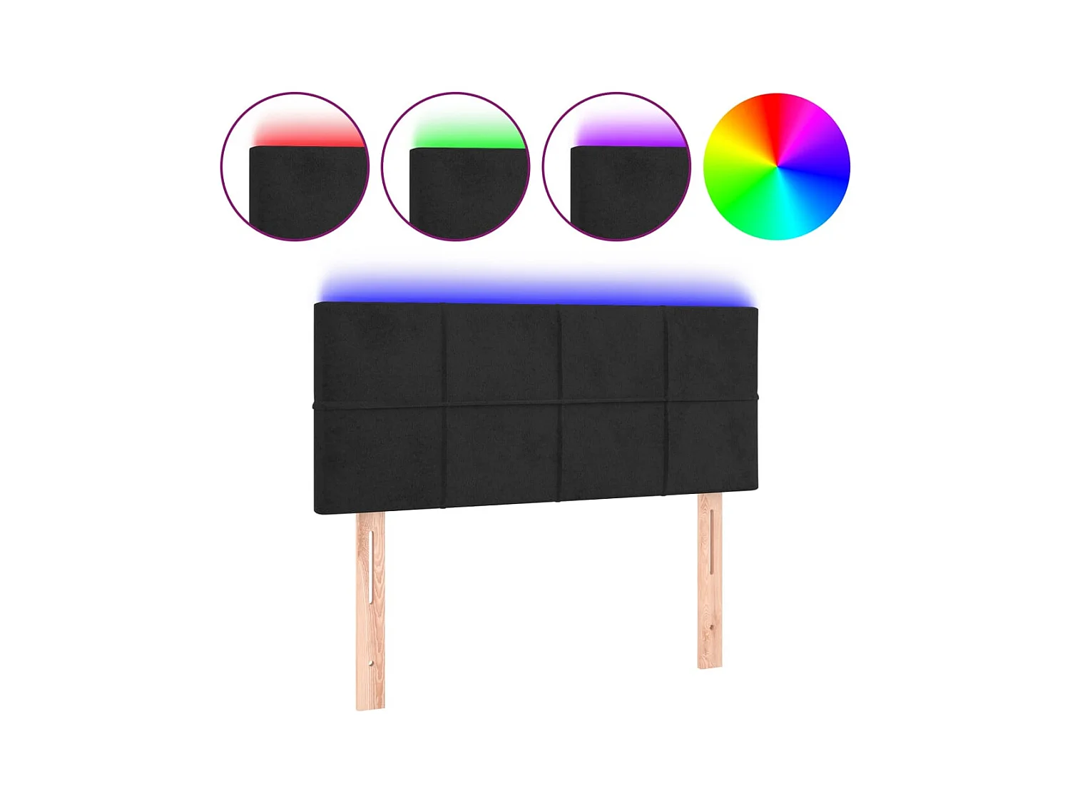 Tête de lit accessoire tissu noire 90 x 5 x 78 cm TDL0200530