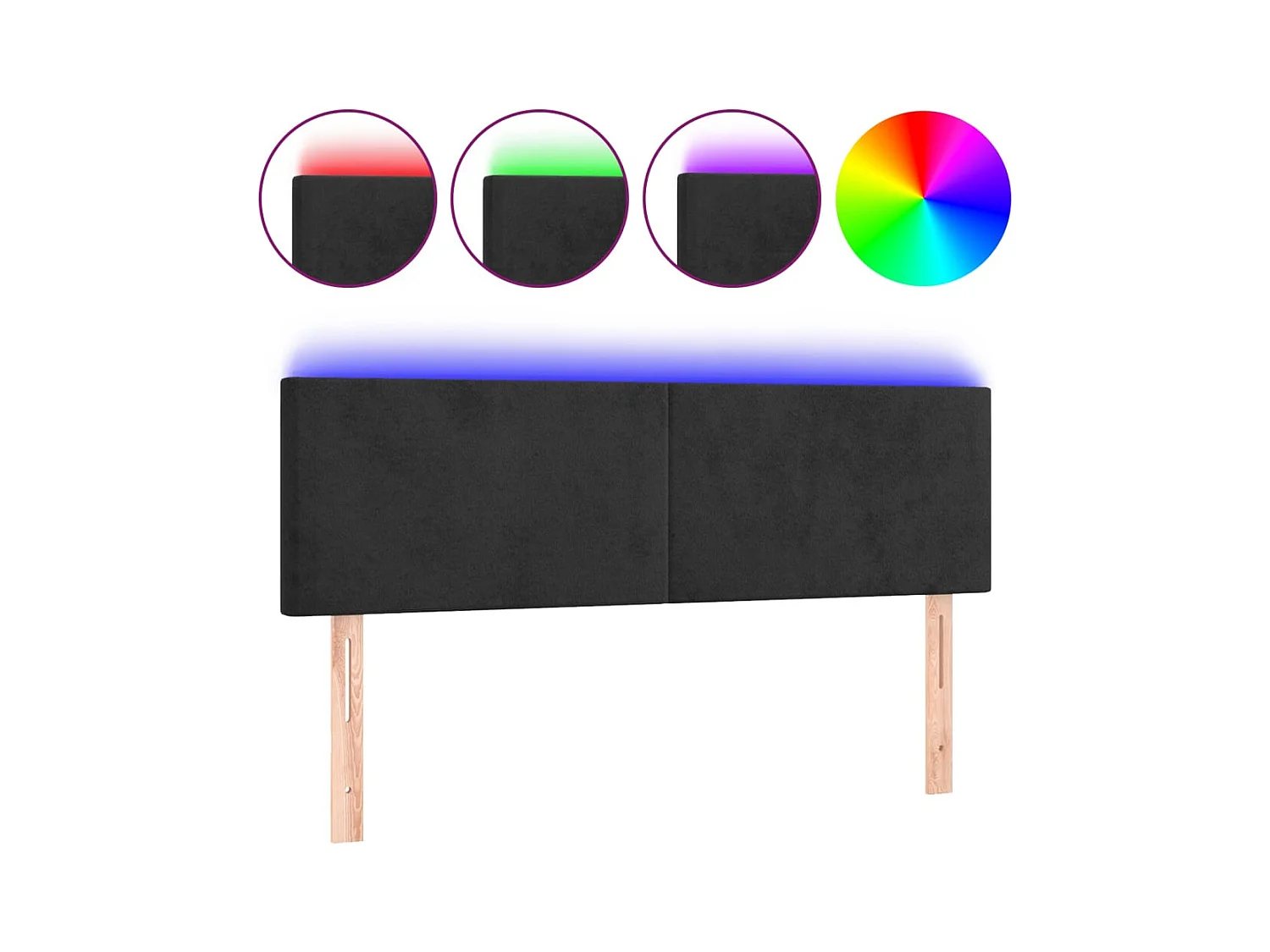 Tête de lit accessoire tissu noire 144 x 5 x 78 cm TDL0200704