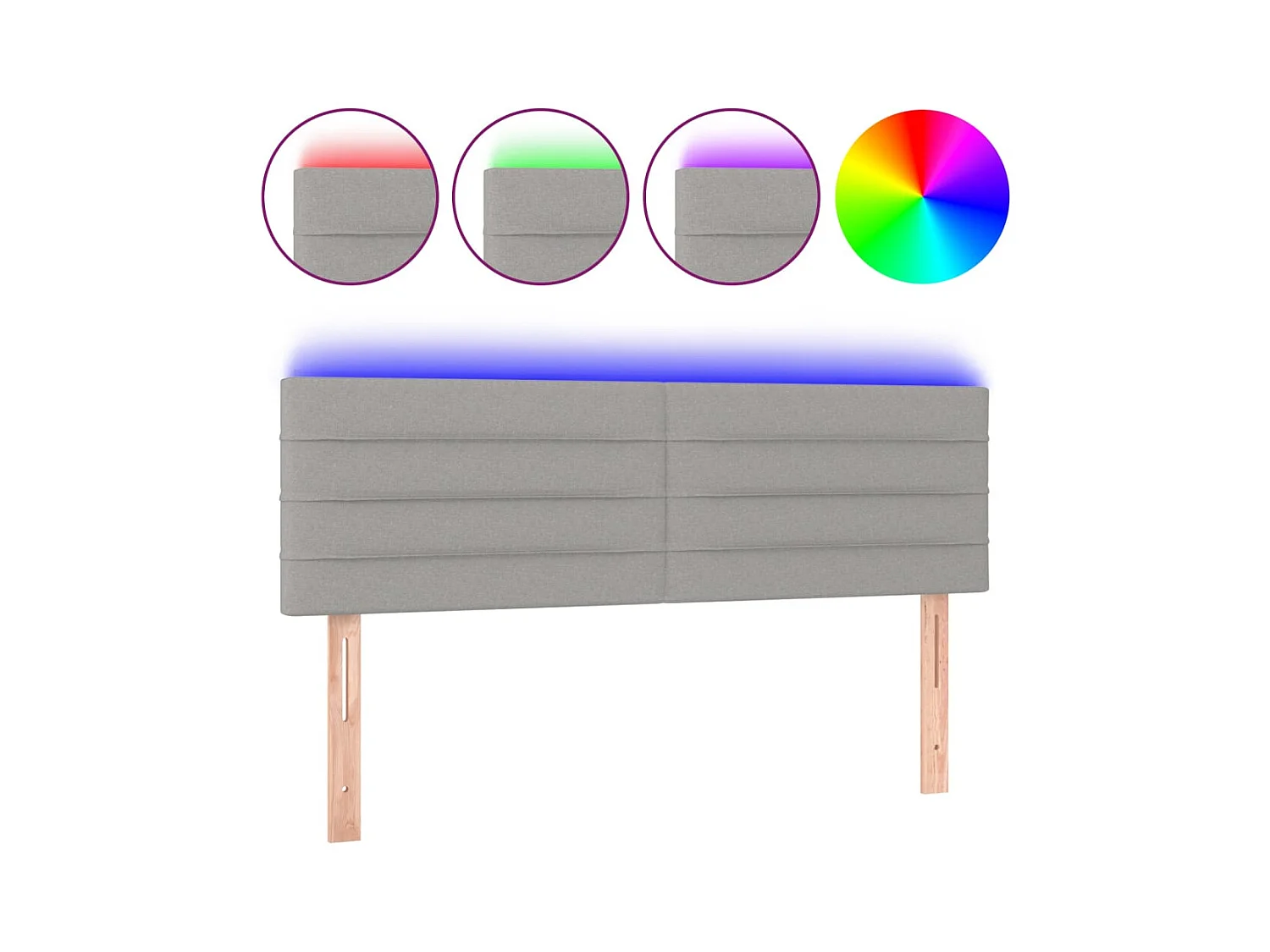 Tête de lit accessoire tissu grise 144 x 5 x 78 cm TDL0201400