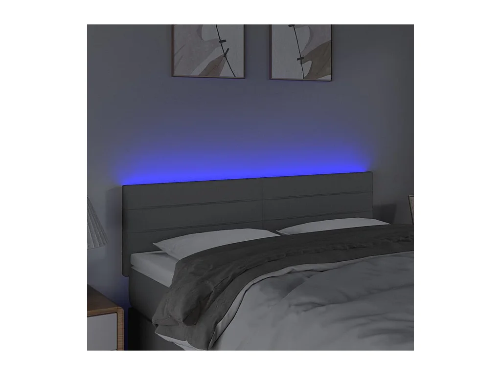 Tête de lit accessoire tissu grise 144 x 5 x 78 cm TDL0201400