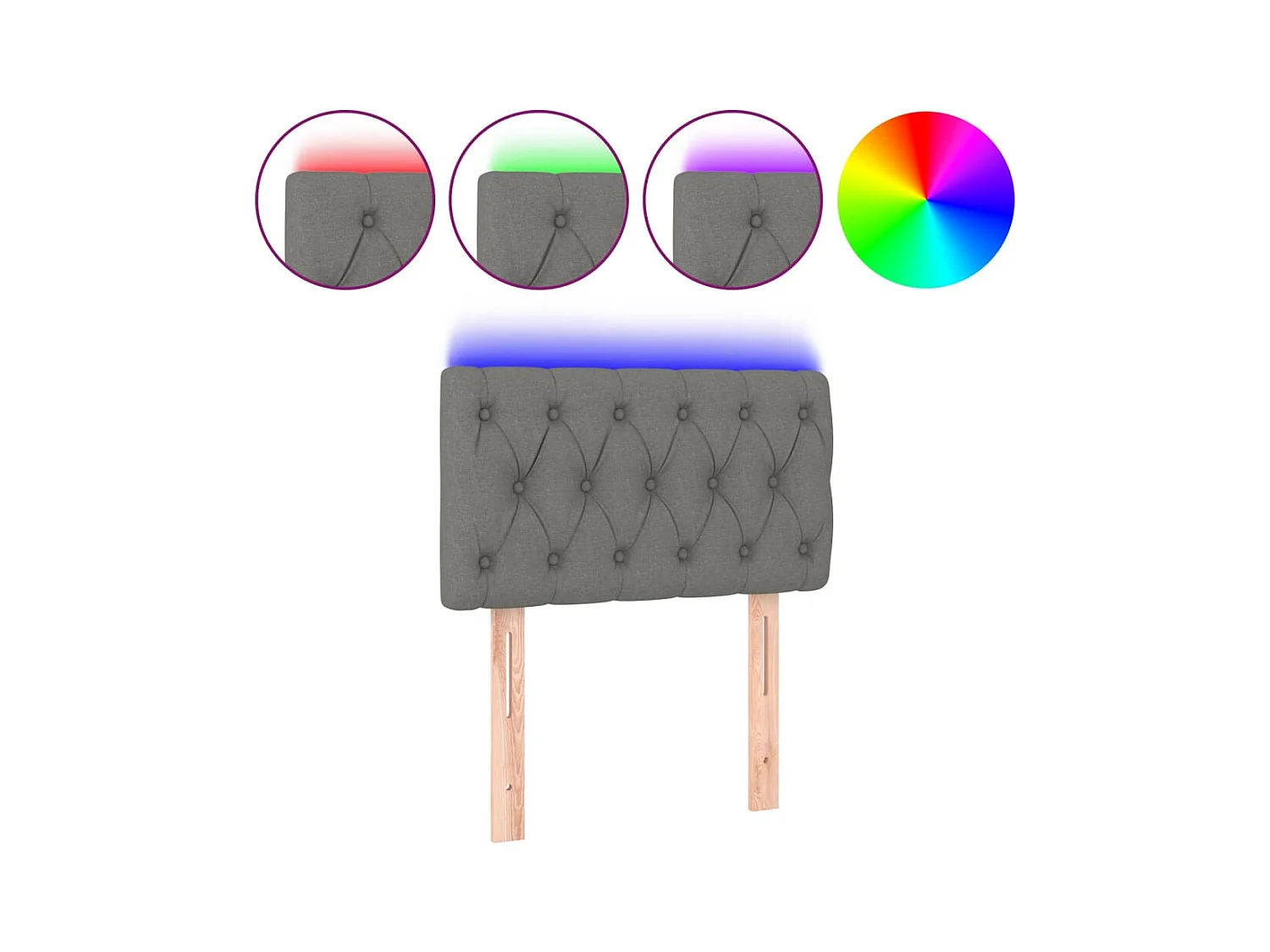 Tête de lit accessoire tissu grise 80 x 7 x 78 cm TDL0201028