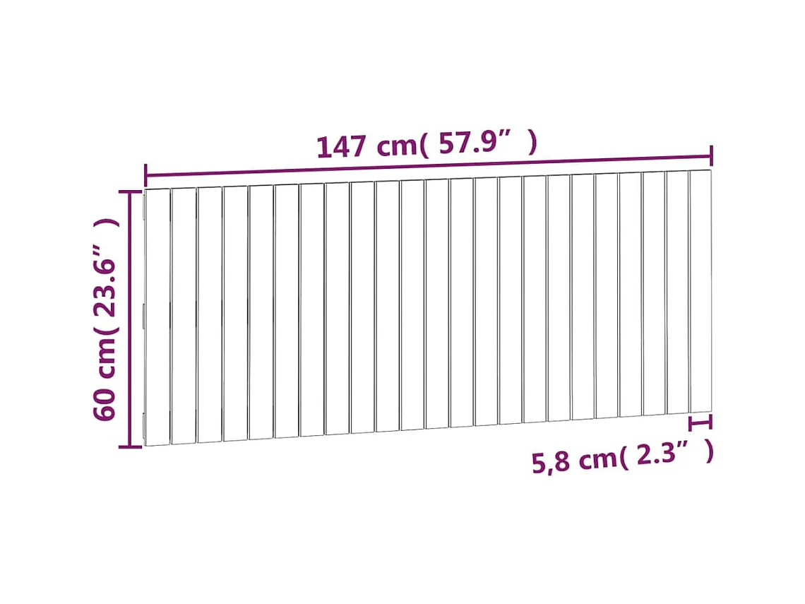 Tête de lit accessoire bois blanche 147 x 3 x 60 cm TDL0202717