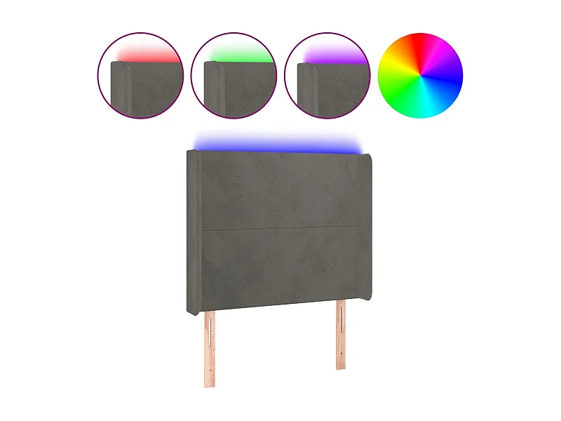 Tête de lit accessoire tissu grise 103 x 16 x 118 cm TDL0201177