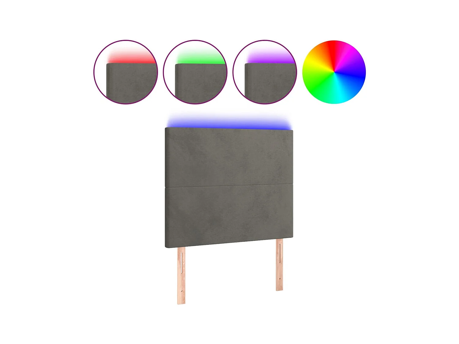 Tête de lit accessoire tissu grise 90 x 5 x 118 cm TDL0201004