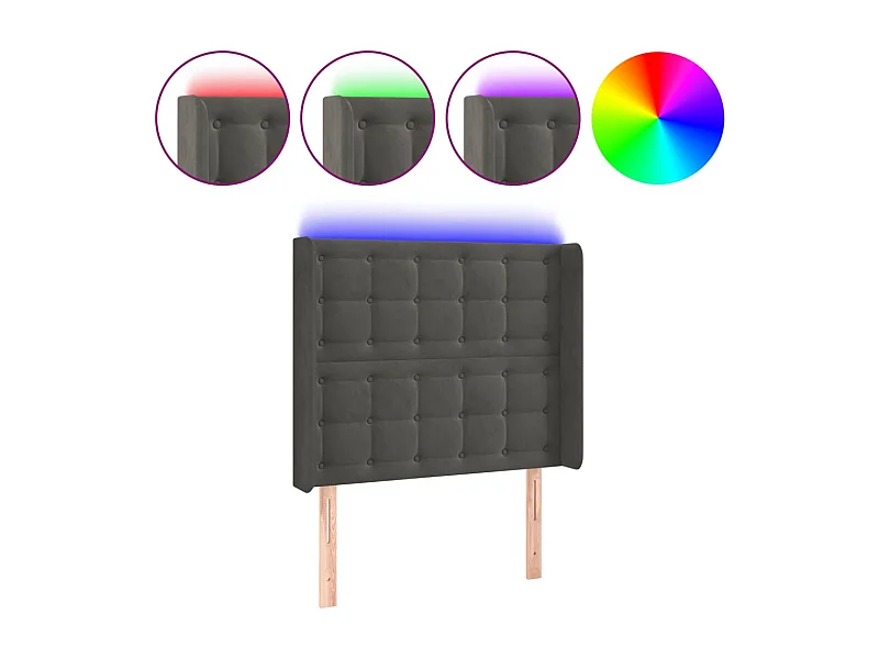 Tête de lit accessoire tissu grise 103 x 16 x 118 cm TDL0201176