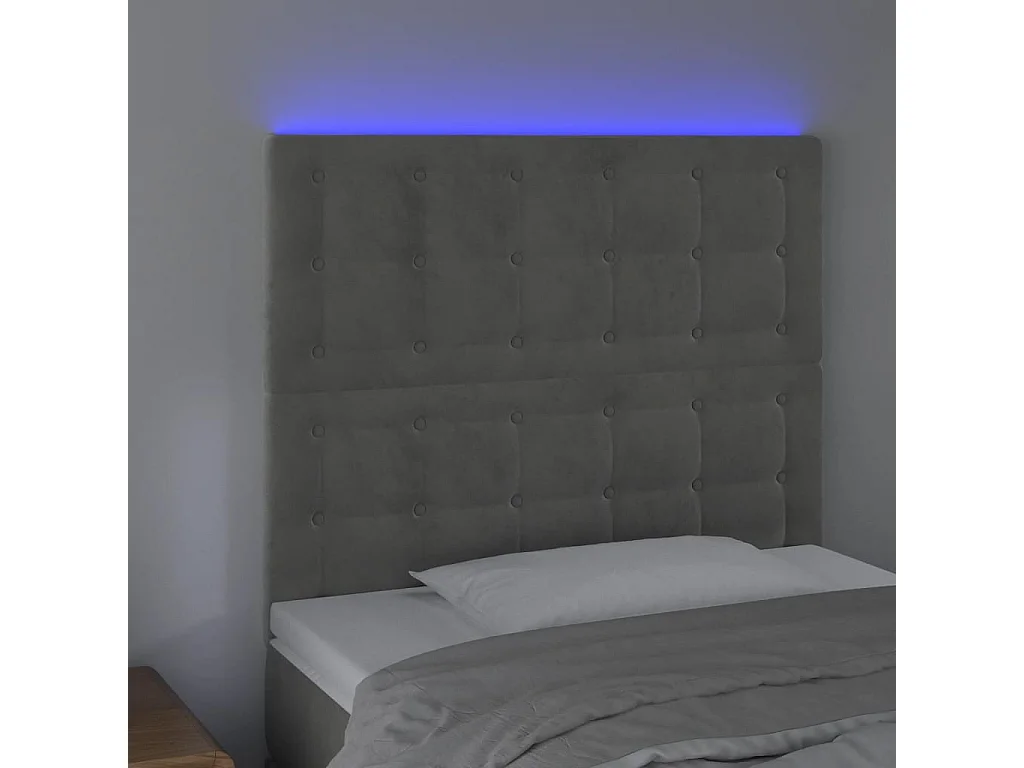 Tête de lit accessoire tissu grise 80 x 5 x 118 cm TDL0201278