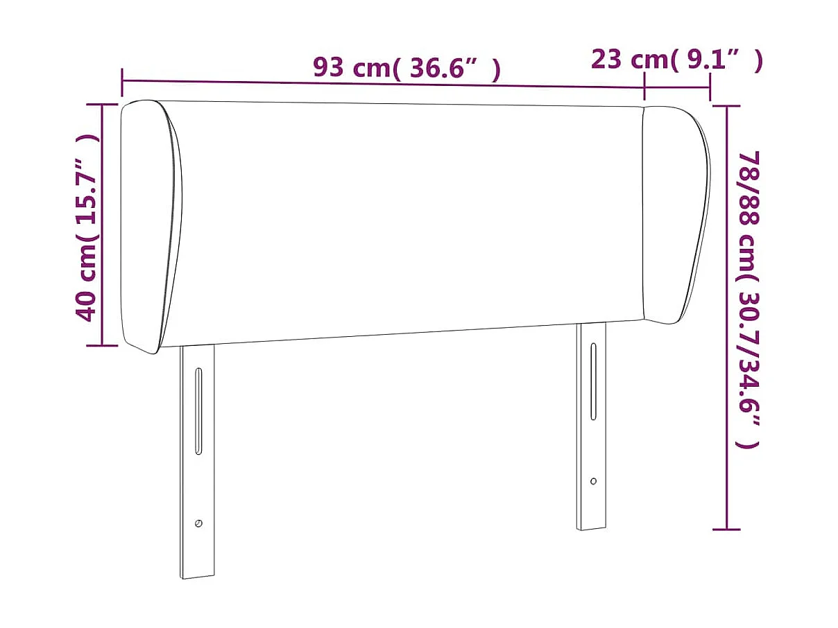 Tête de lit accessoire noire 93 x 23 x 88 cm TDL0204386