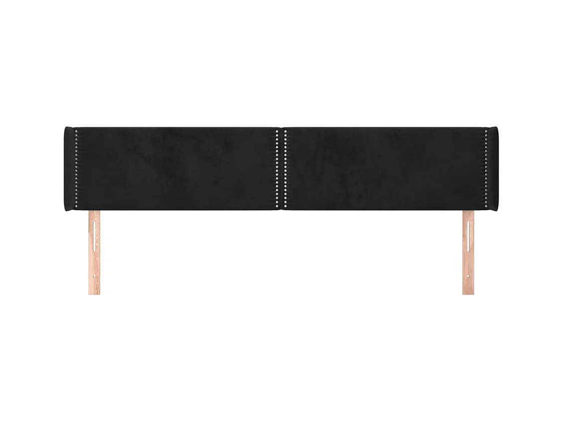 Tête de lit accessoire tissu noire 203 x 16 x 88 cm TDL0204489