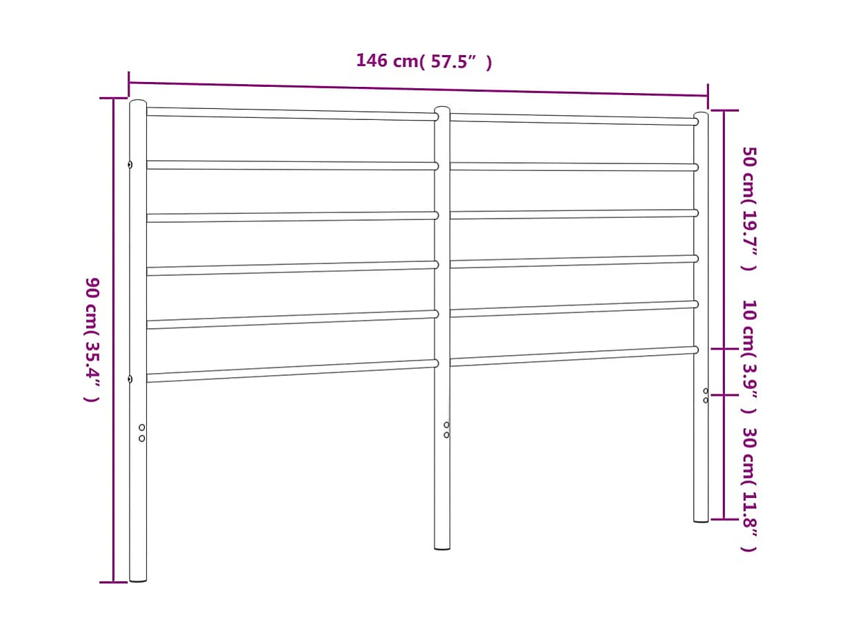 Tête de lit accessoire métal blanche 146 x 3 x 90 cm TDL0202479