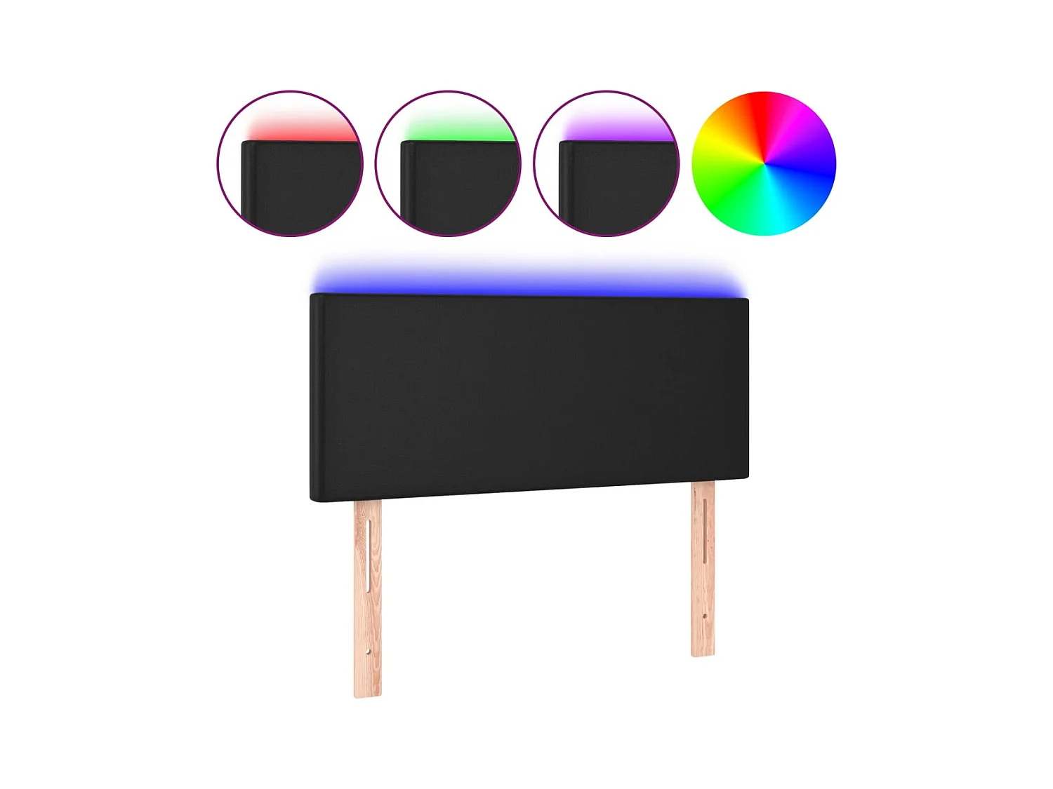 Tête de lit accessoire noire 100 x 5 x 78 cm TDL0200758