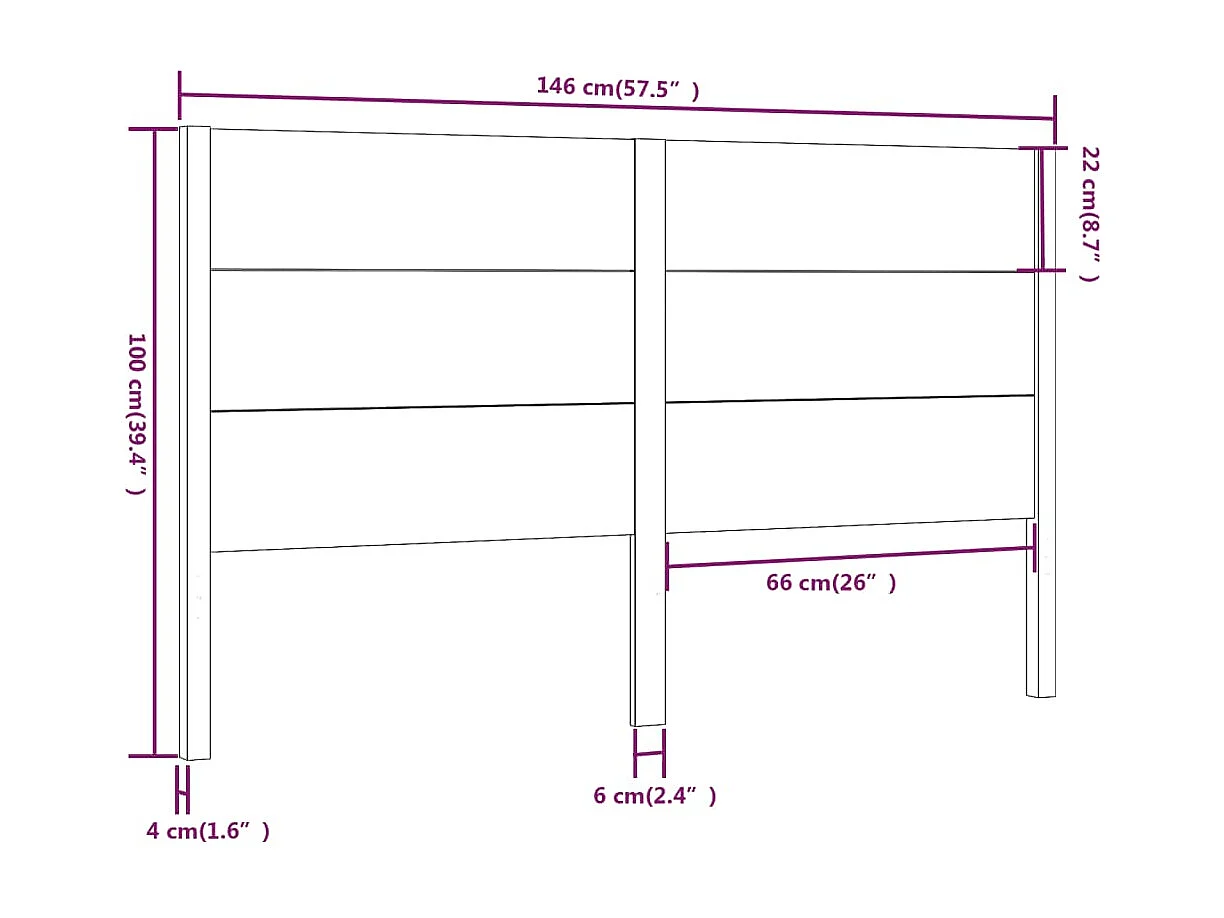 Tête de lit accessoire bois blanche 146 x 4 x 100 cm TDL0203862