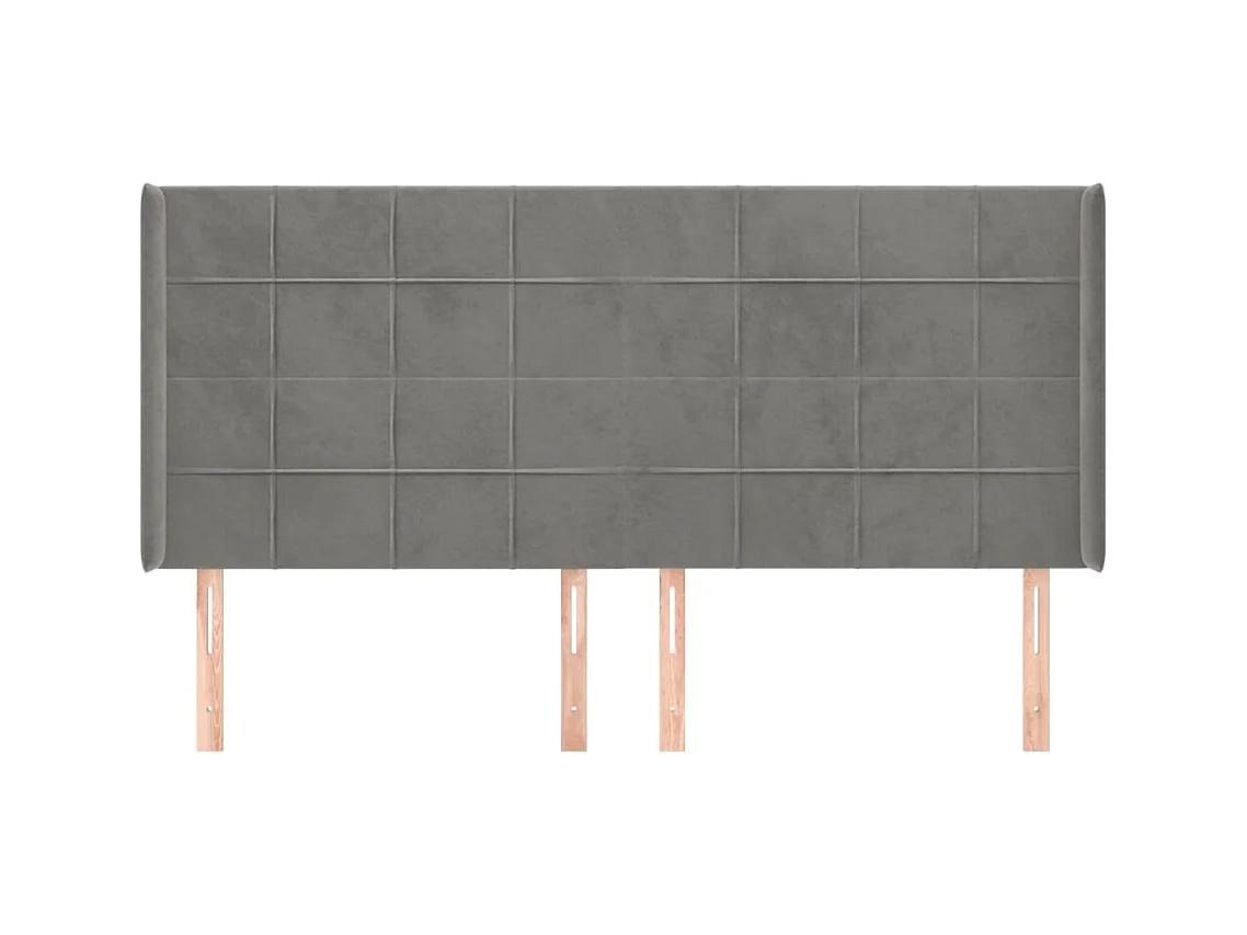 Tête de lit accessoire tissu grise 203 x 16 x 128 cm TDL0205186