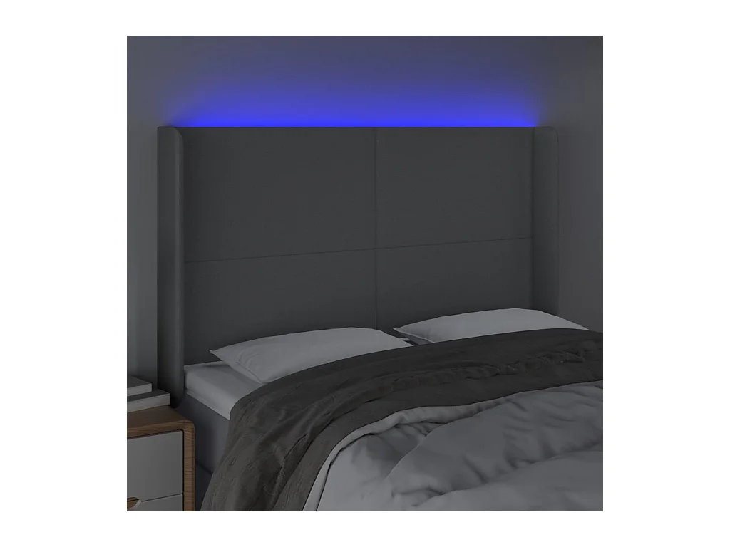 Tête de lit accessoire tissu grise 147 x 16 x 118 cm TDL0201386