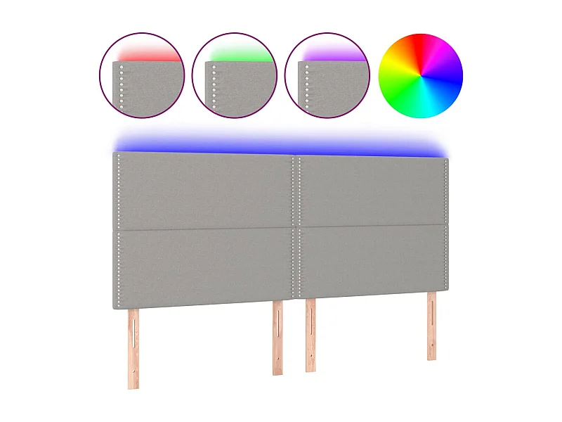 Tête de lit accessoire tissu grise 200 x 5 x 118 cm TDL0201327