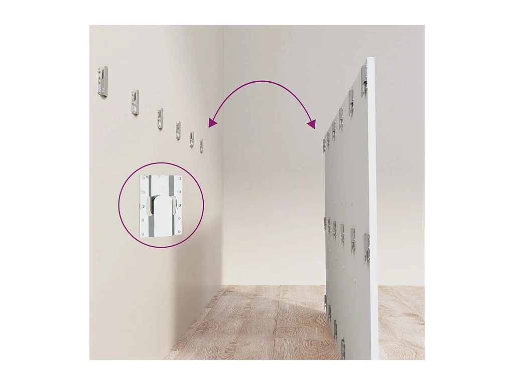 Tête de lit accessoire effet bois blanche 200 x 1.5 x 80 cm TDL0203747