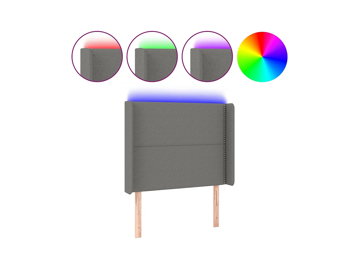 Tête de lit accessoire tissu grise 103 x 16 x 118 cm TDL0201183