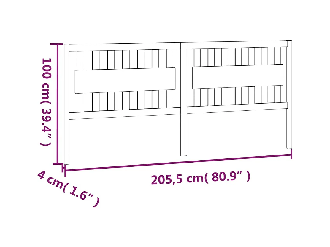Tête de lit accessoire bois blanche 205.5 x 4 x 100 cm TDL0203731