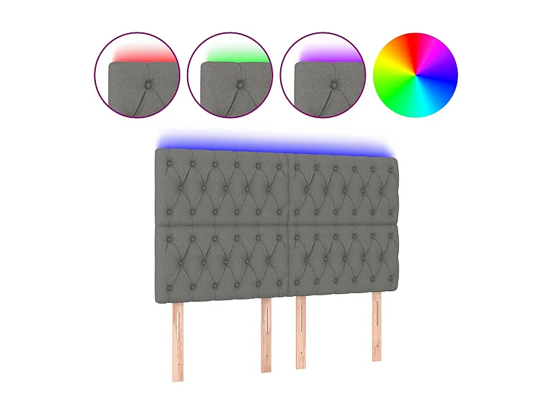 Tête de lit accessoire tissu grise 160 x 7 x 118 cm TDL0201115