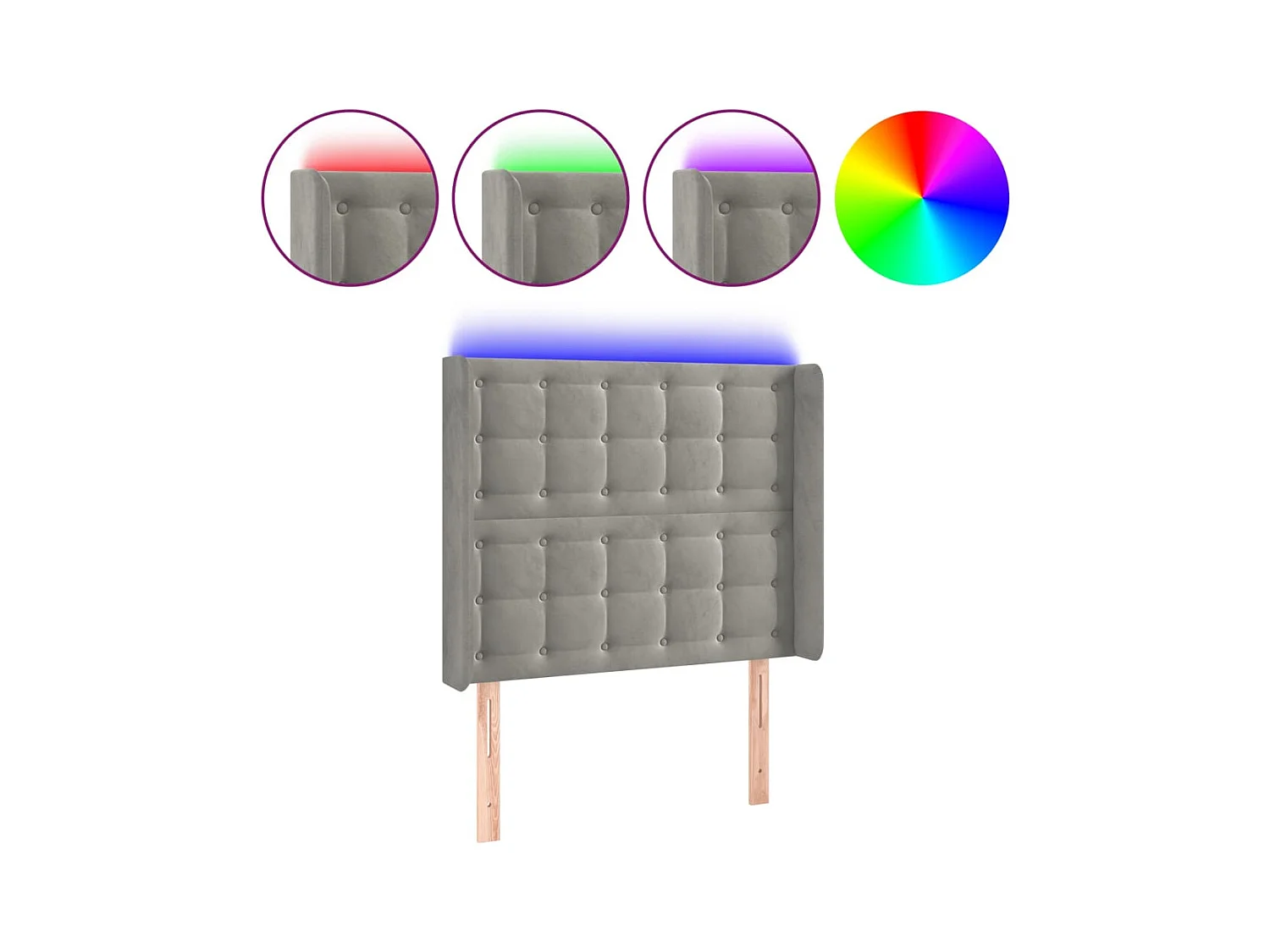 Tête de lit accessoire tissu grise 103 x 16 x 118 cm TDL0201427