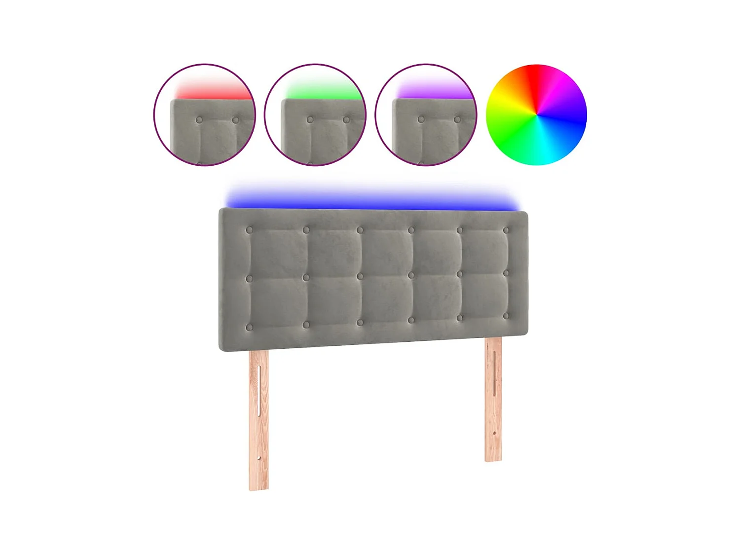 Tête de lit accessoire tissu grise 80 x 5 x 78 cm TDL0201267