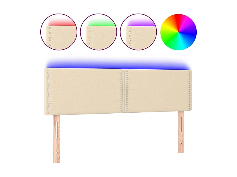 Tête de lit accessoire tissu crème 144 x 5 x 88 cm TDL0201641