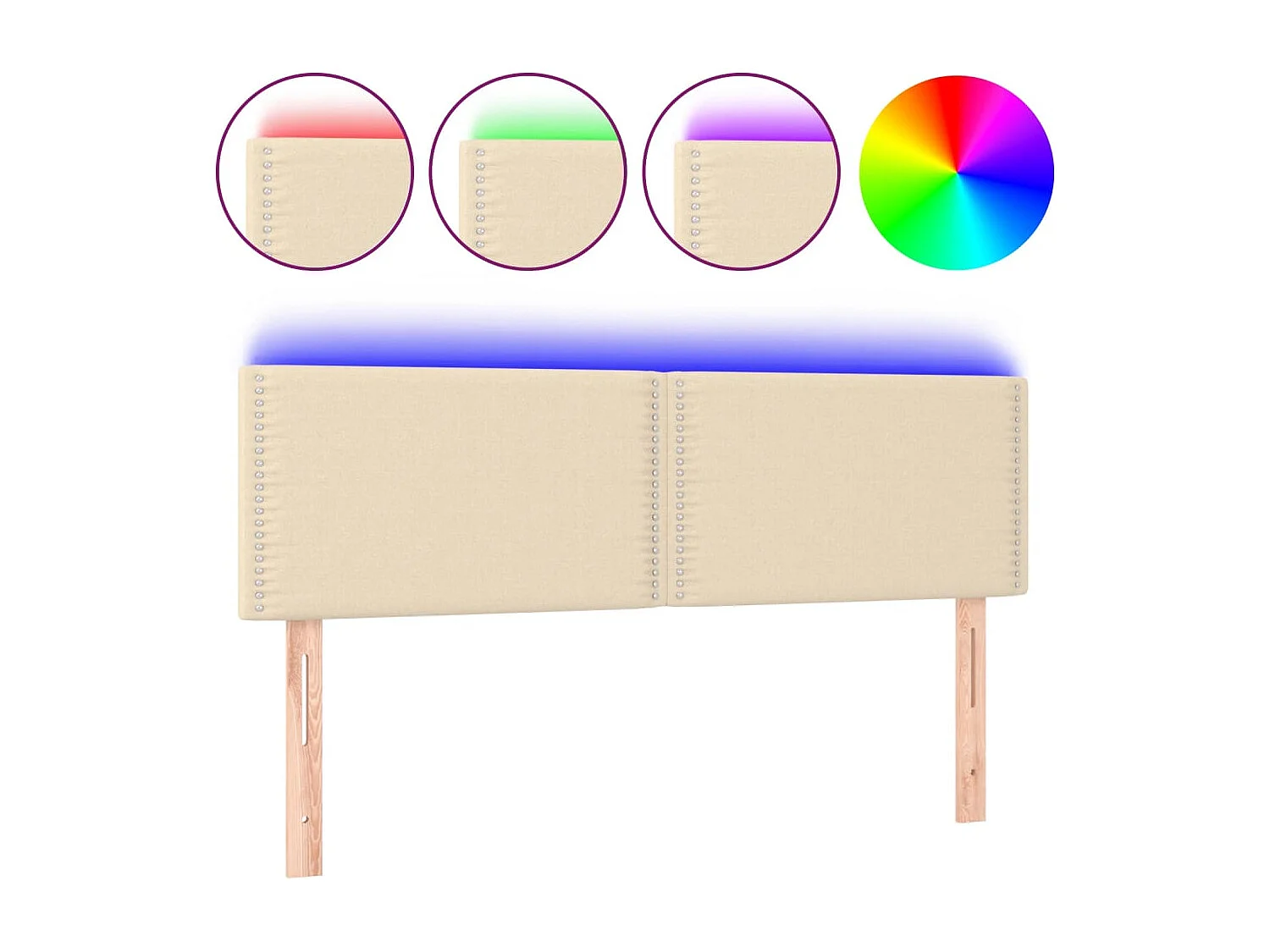 Tête de lit accessoire tissu crème 144 x 5 x 88 cm TDL0201641