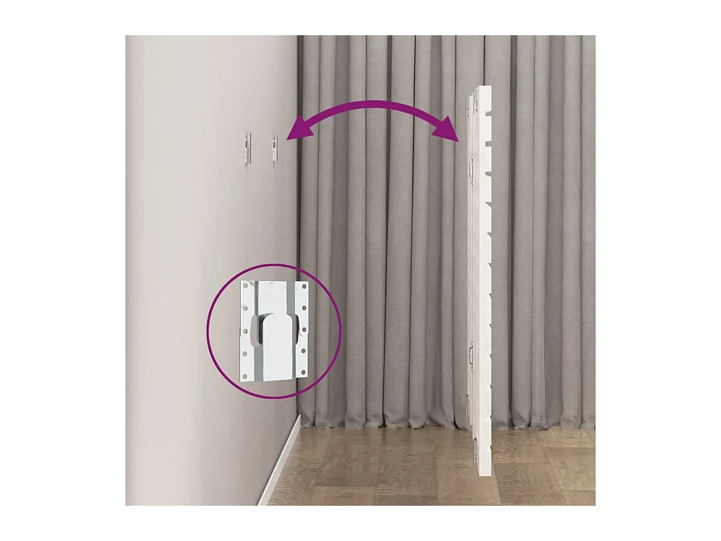 Tête de lit accessoire bois blanche 206 x 3 x 91.5 cm TDL0202692