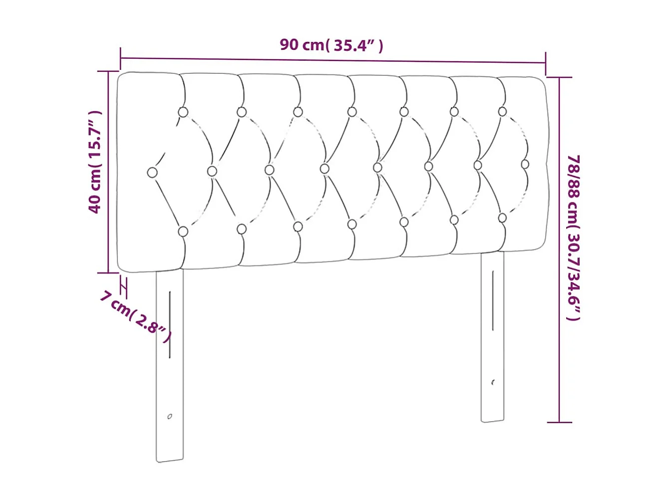 Tête de lit accessoire tissu grise 90 x 7 x 88 cm TDL0203198