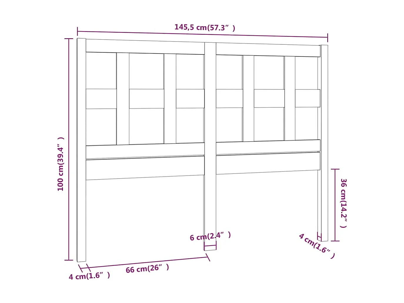Tête de lit accessoire bois blanche 145.5 x 4 x 100 cm TDL0203872