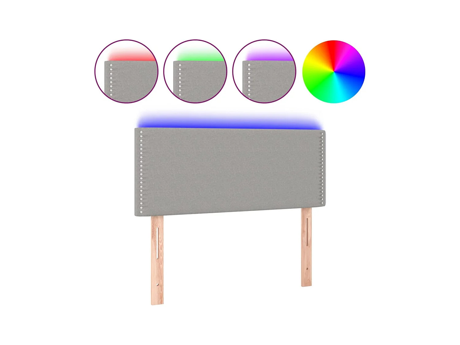 Tête de lit accessoire tissu grise 100 x 5 x 78 cm TDL0201450