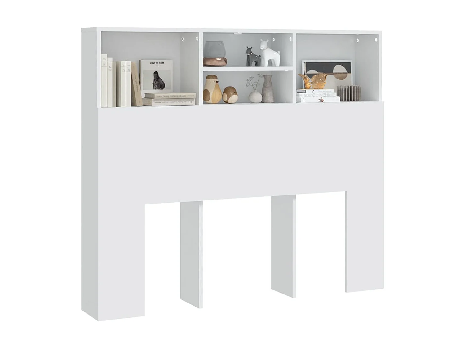 Tête de lit avec effet bois blanche 120 x 19 x 103.5 cm TDL0200109