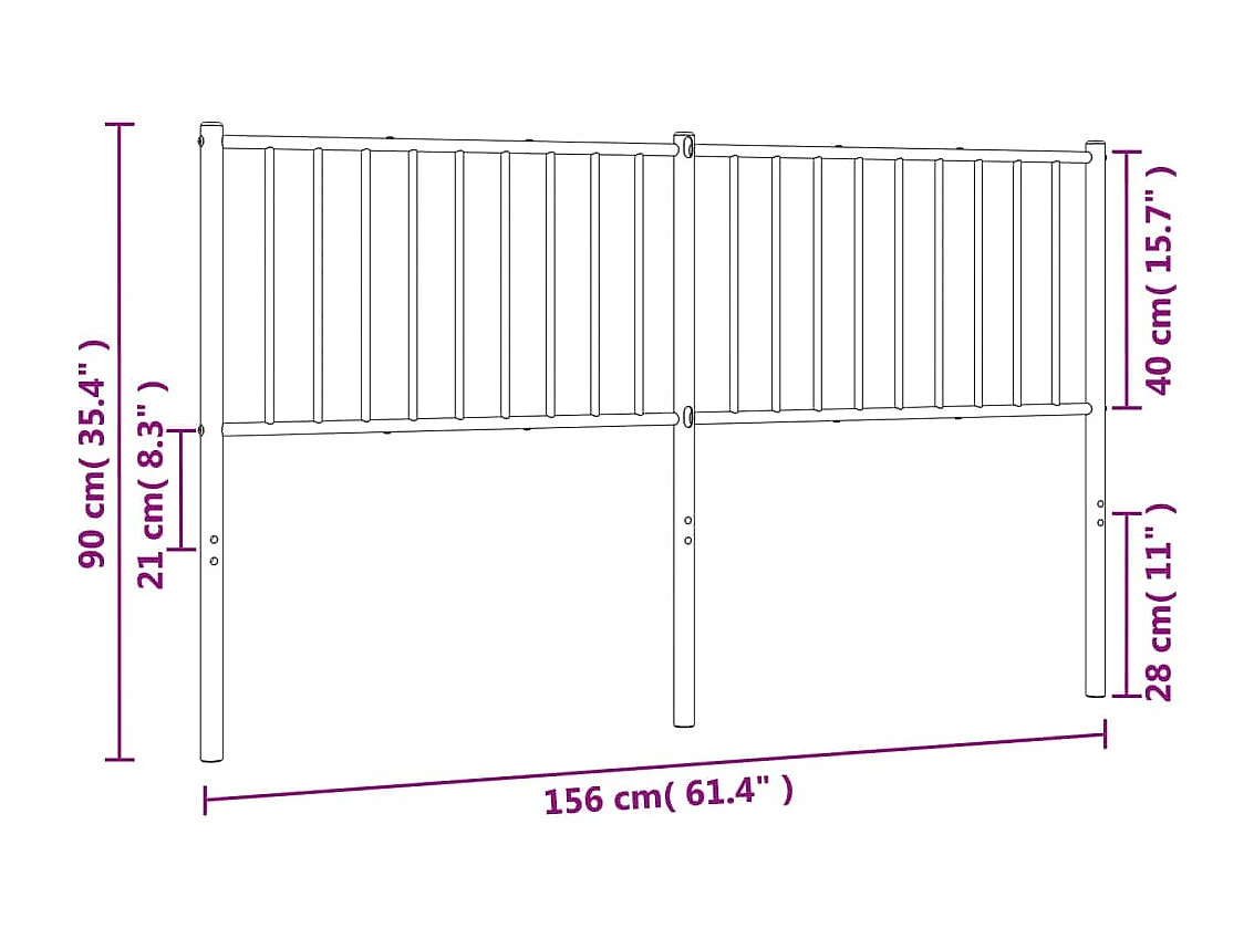 Tête de lit accessoire métal blanche 156 x 3 x 90 cm TDL0202474