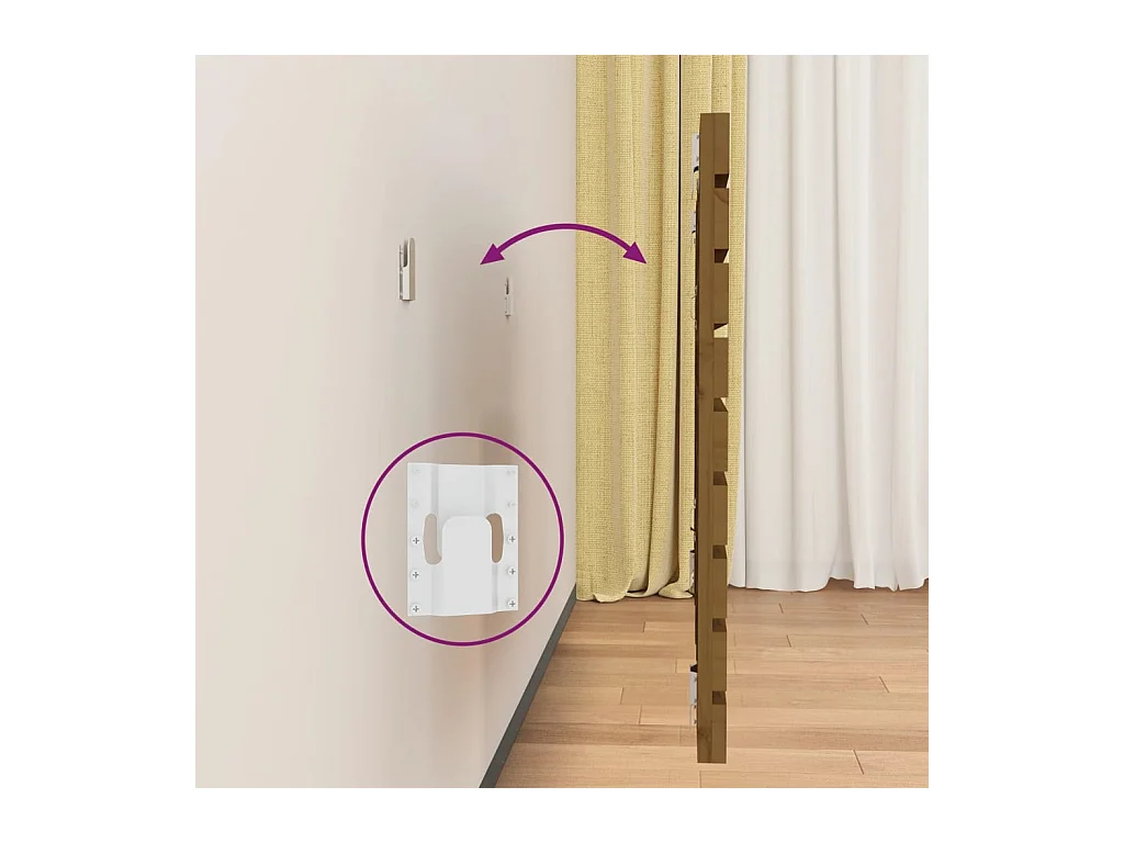 Tête de lit accessoire bois marron 206 x 3 x 63 cm TDL0202567