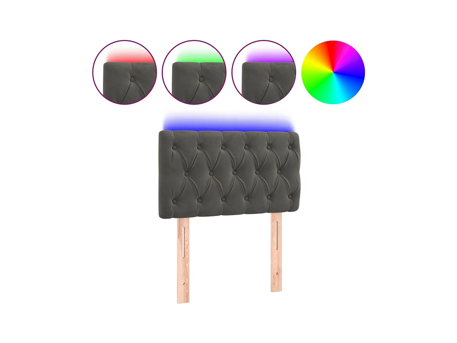 Tête de lit accessoire tissu grise 80 x 7 x 78 cm TDL0201027