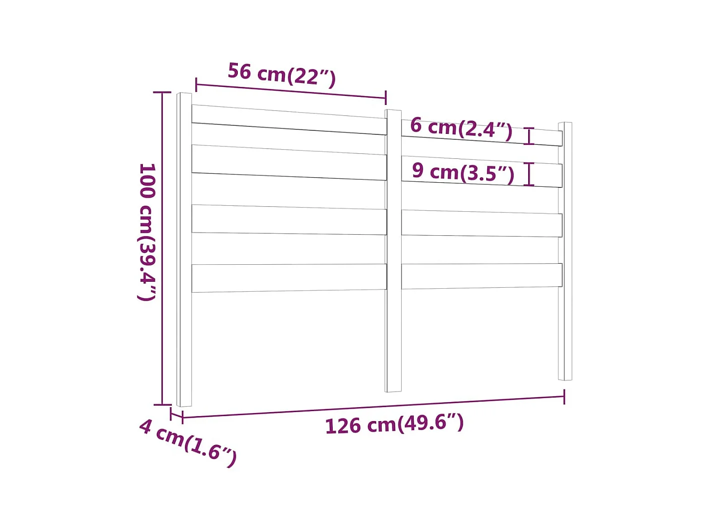 Tête de lit accessoire bois marron 126 x 4 x 100 cm TDL0203505