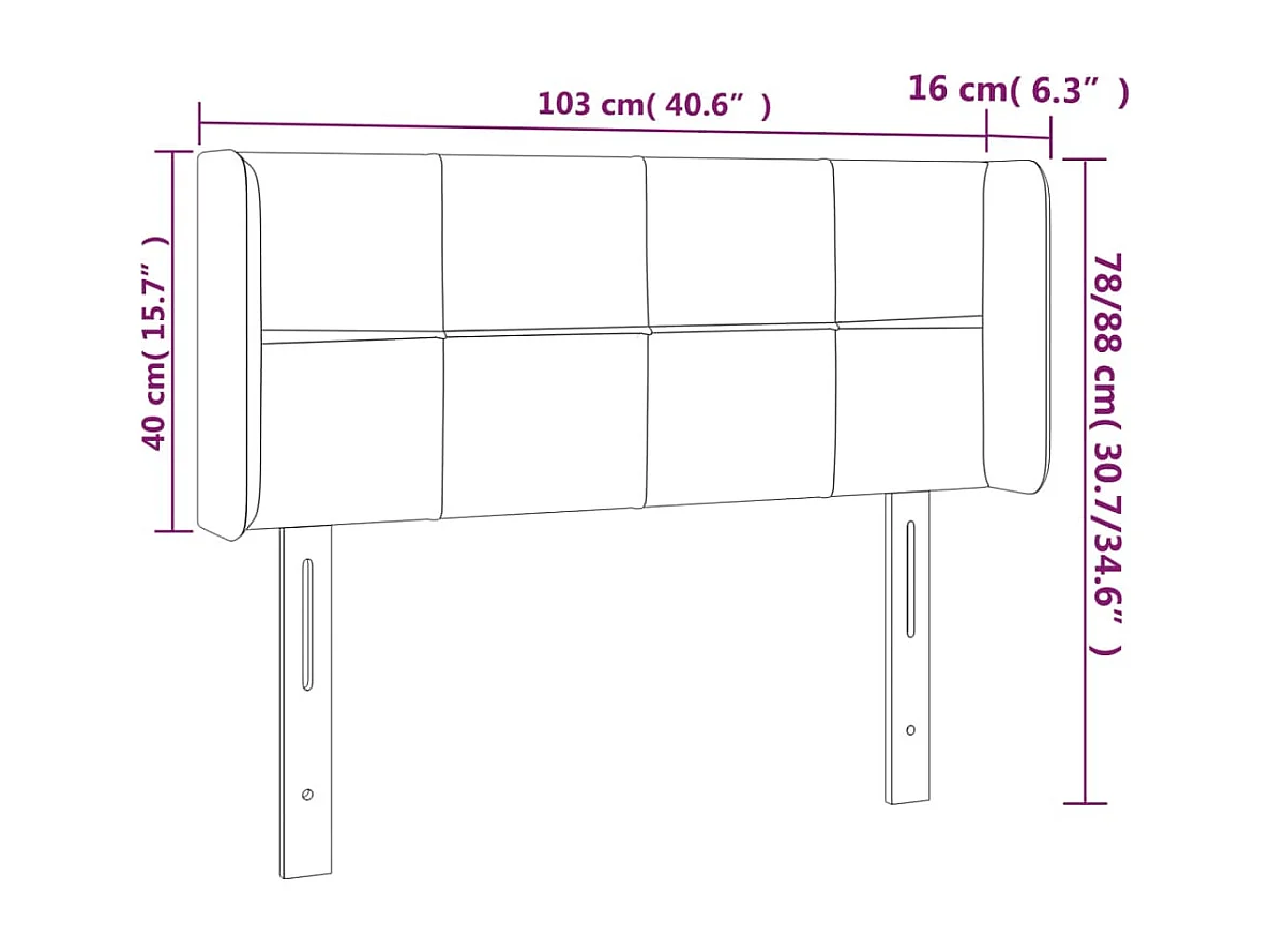 Tête de lit accessoire tissu marron 103 x 16 x 88 cm TDL0204769