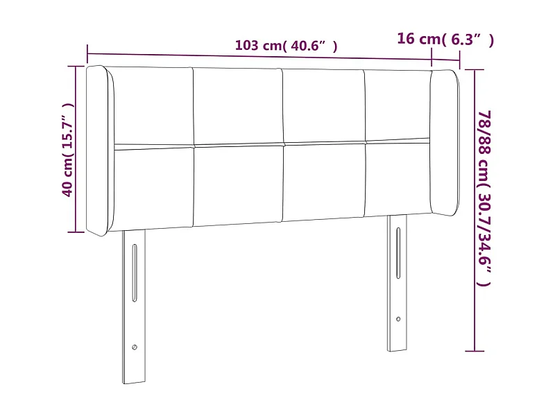 Tête de lit accessoire tissu marron 103 x 16 x 88 cm TDL0204769