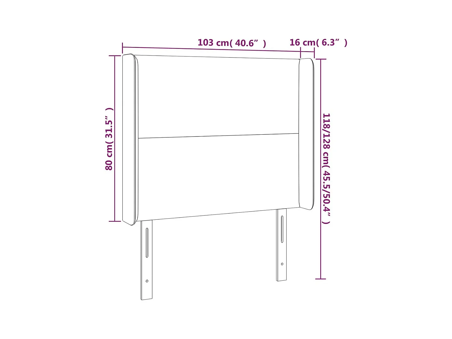 Tête de lit accessoire blanche 103 x 16 x 118 cm TDL0201948
